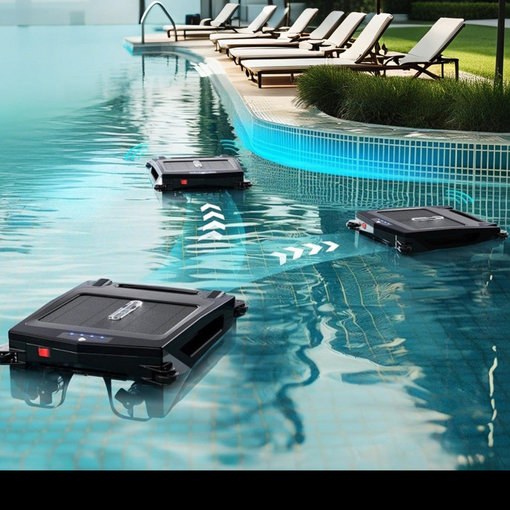 SolarSkim Pro dual solar and adapter charging system closeup