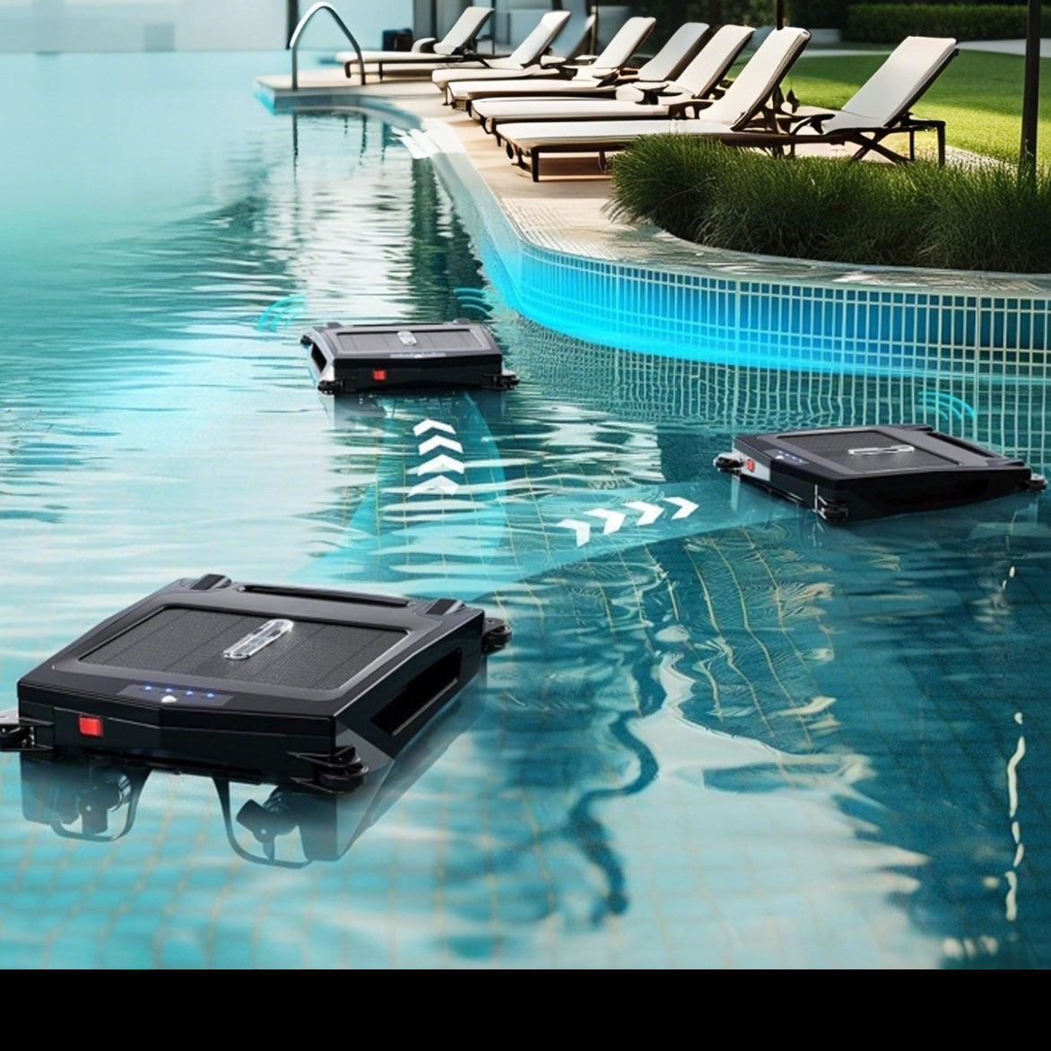 SolarSkim Pro dual solar and adapter charging system closeup