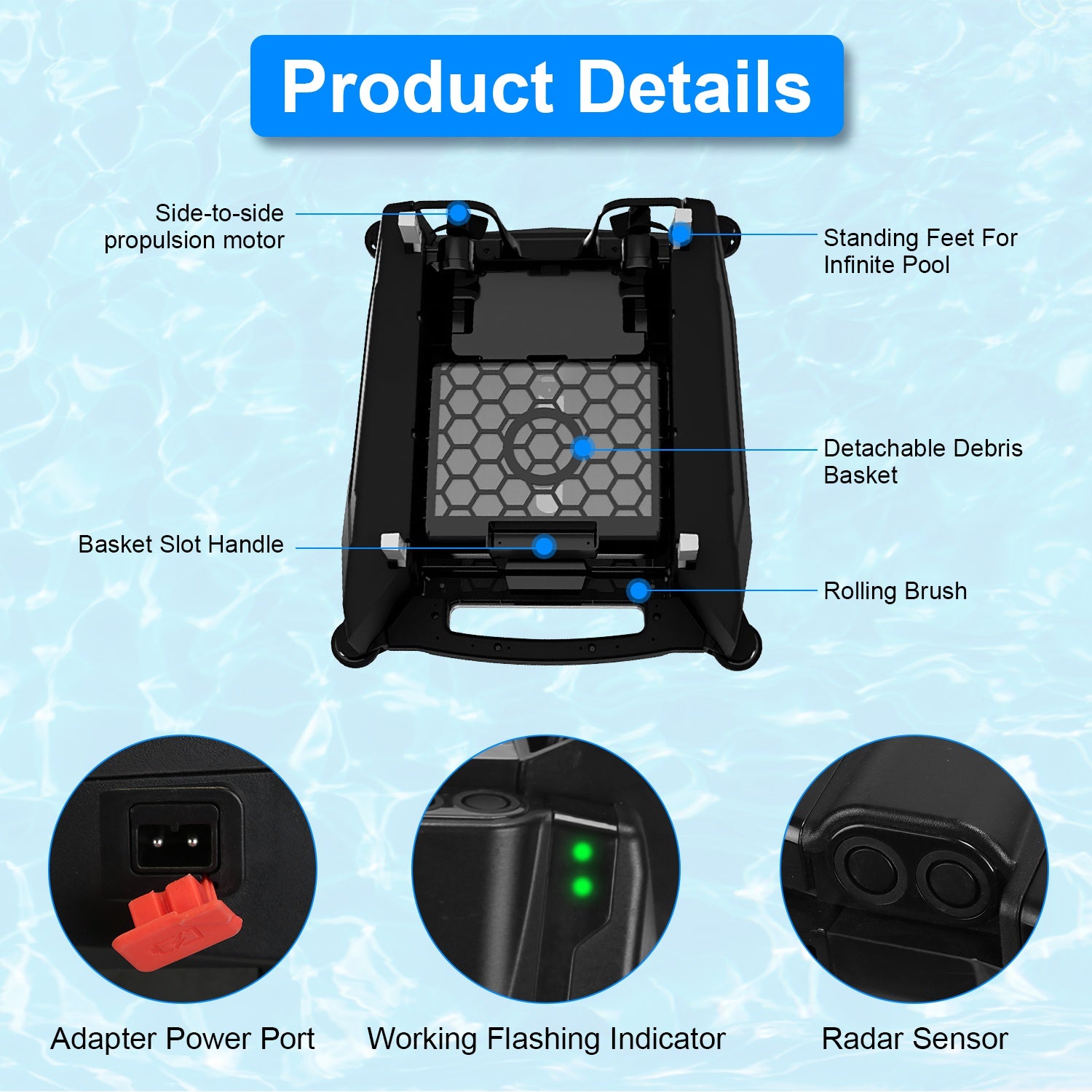 SolarSkim Pro — Solar-Powered Robotic Pool Skimmer with App Control